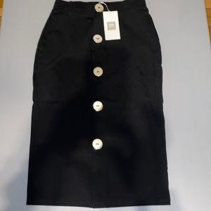 Zara Jet Black Maxi Pencil Skirt